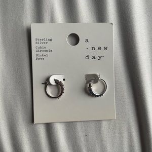 NWT sterling silver hoops (small tarnish spot)